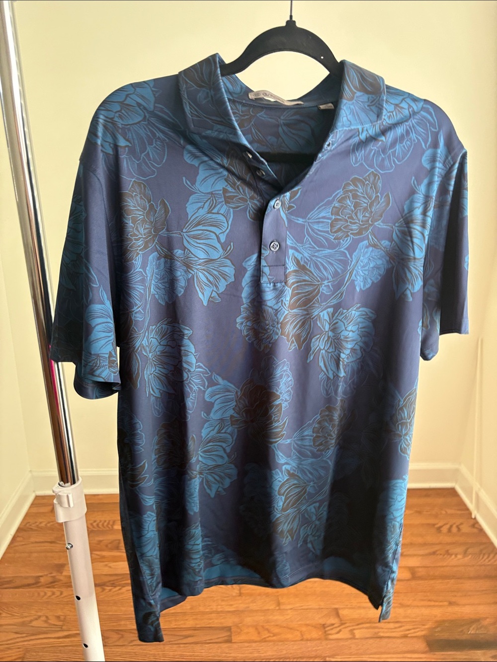 G/FORE Navy Top with Light Blue Floral Print